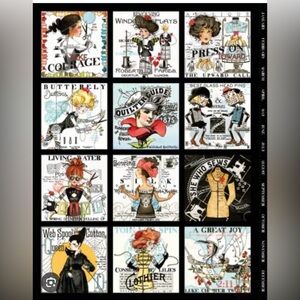 Wecker - she who sews Sewing Pattern Fabric Panel - RARE